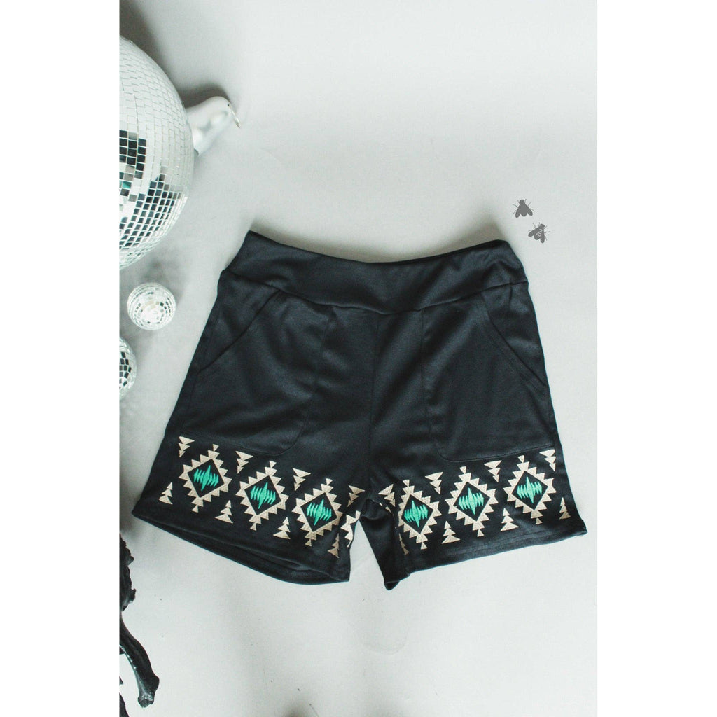 [Size M - 3X] Tequila Shots Shorts in Midnight Black