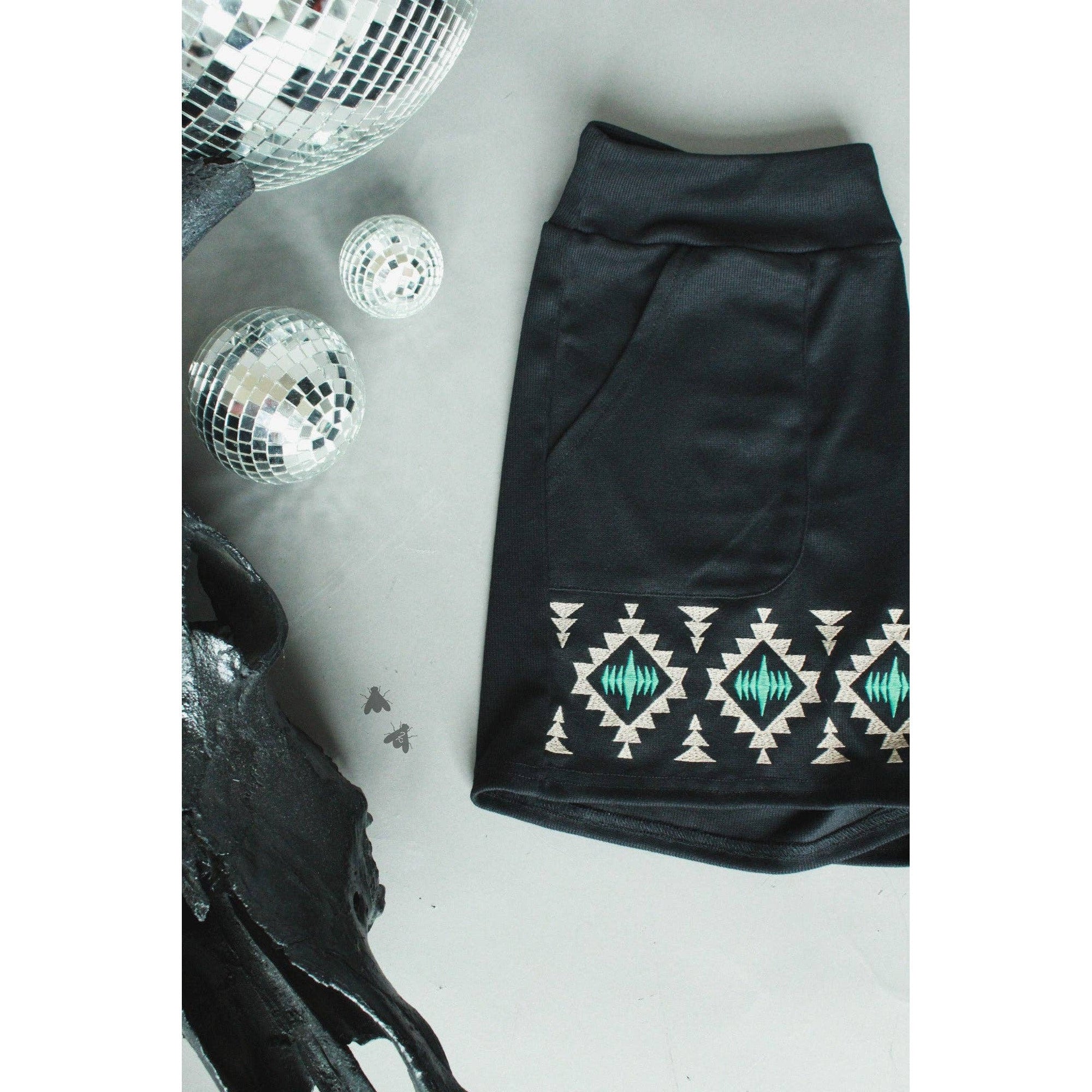 [Size M - 3X] Tequila Shots Shorts in Midnight Black