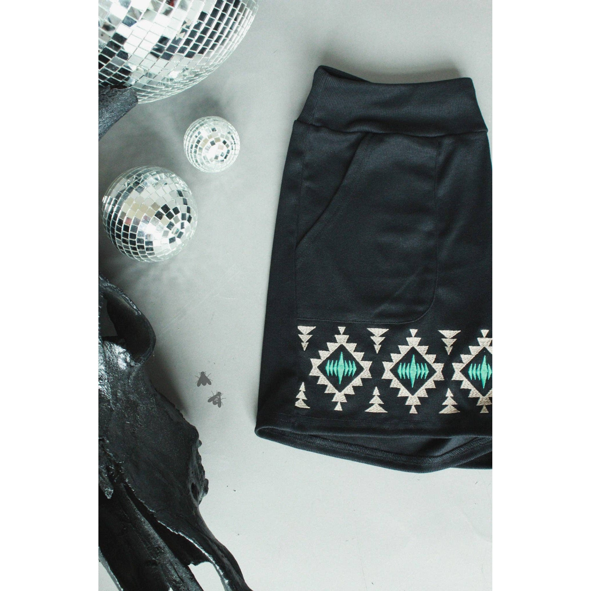 [Size M - 3X] Tequila Shots Shorts in Midnight Black