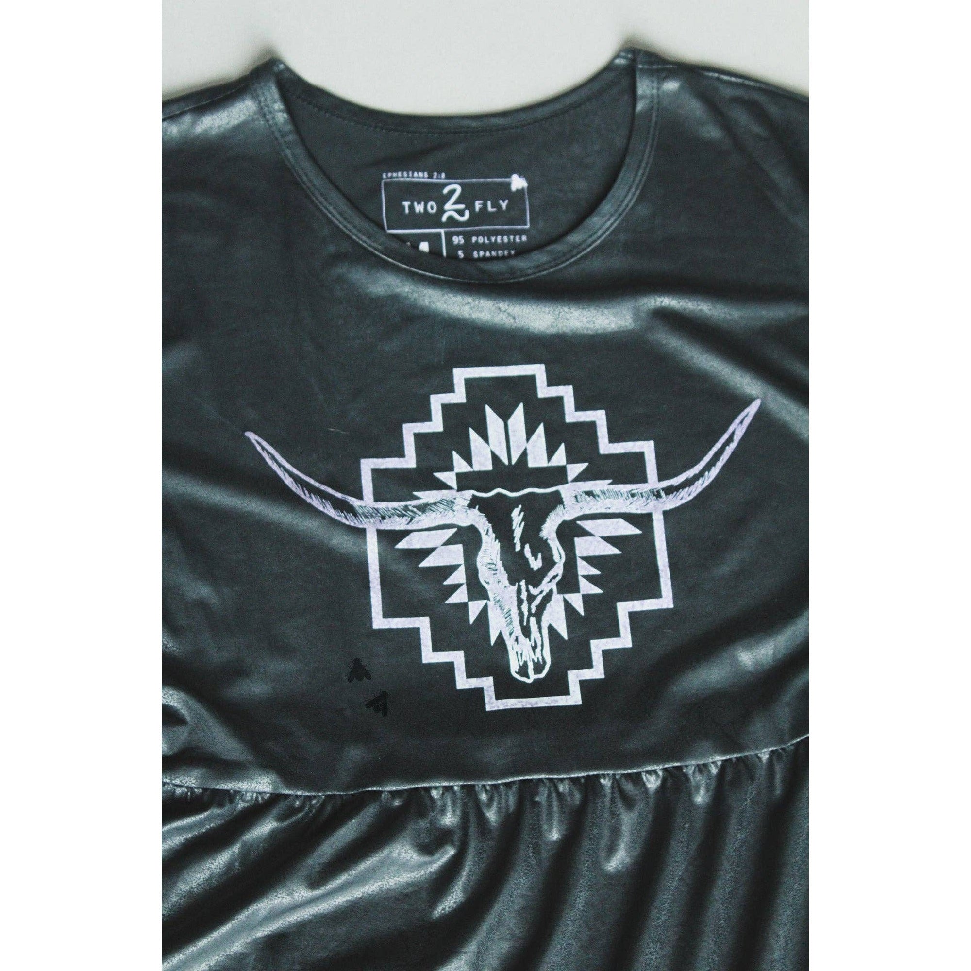 [Size M Remaining] Leather Look Western Style "Cisco" Dress