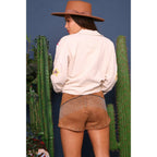 [Sizes S-M] Fringe Suede Shorts in Camel | Cowgirl Western Attire by The Bullish Store