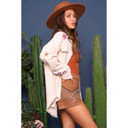 [Sizes S-M] Fringe Suede Shorts in Camel | Cowgirl Western Attire by The Bullish Store