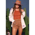 [Sizes S-M] Fringe Suede Shorts in Camel | Cowgirl Western Attire by The Bullish Store