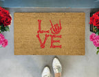 Skeleton Hands Love Valentine's Day Doormat by Nickel Designs Custom Doormats