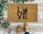 Skeleton Hands Love Valentine's Day Doormat by Nickel Designs Custom Doormats