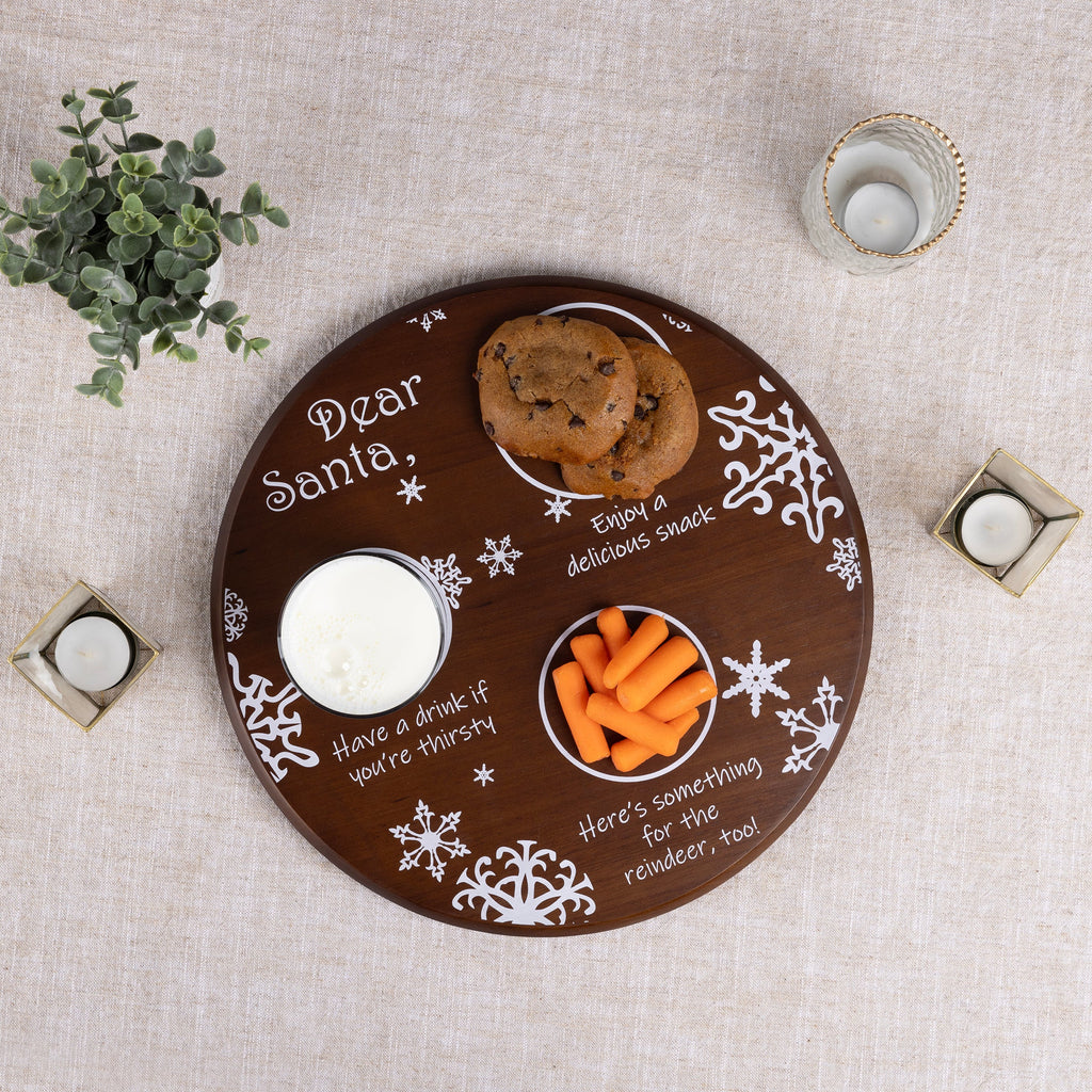 Dear Santa Milk & Cookies Serving Tray