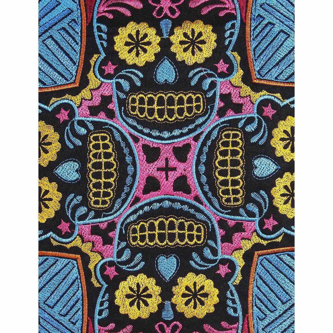 Skull Embroidered Pillow Cover - Thailand Decor La Vie Bien Skull Embroidered Pillow Cover - Thailand