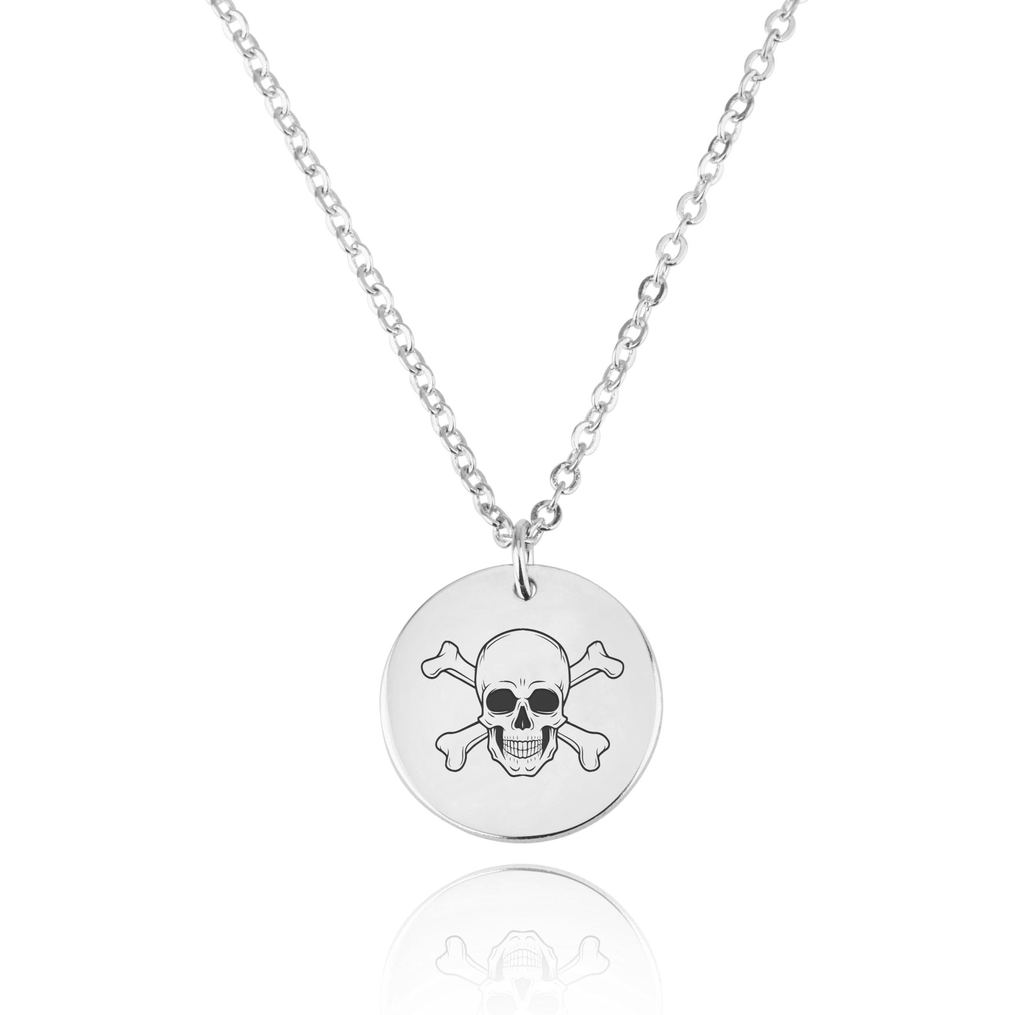 Skull Engraving Disc Necklace La Vie Bien Skull Engraving Disc Necklace