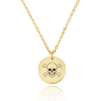 Skull Engraving Disc Necklace La Vie Bien Skull Engraving Disc Necklace