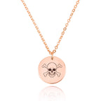 Skull Engraving Disc Necklace La Vie Bien Skull Engraving Disc Necklace