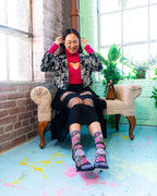 Skulls & Roses Black Sheer Crew Sock by Sock Candy