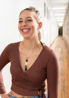 Slate + Gold Dangle Necklace