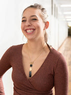 Slate + Gold Dangle Necklace