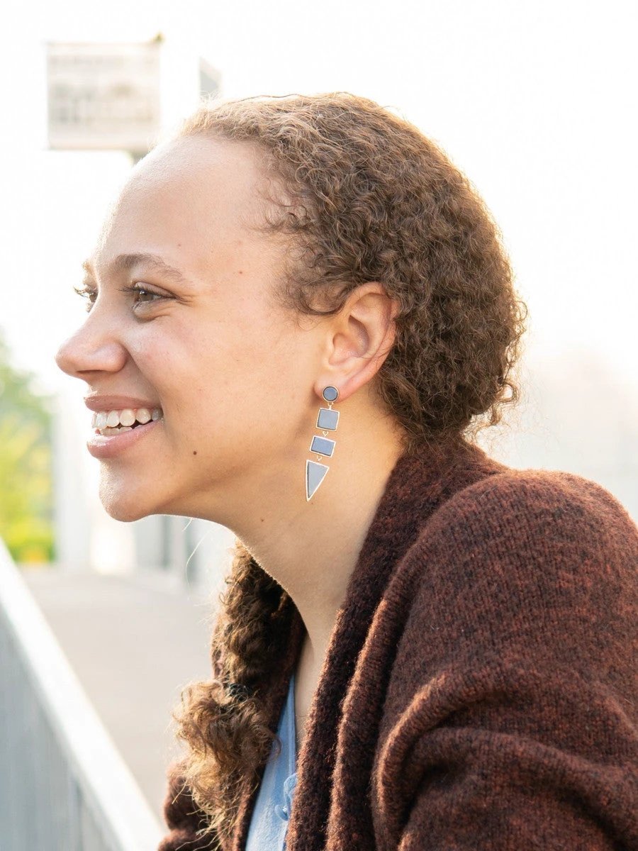 Slate To The Point Earrings