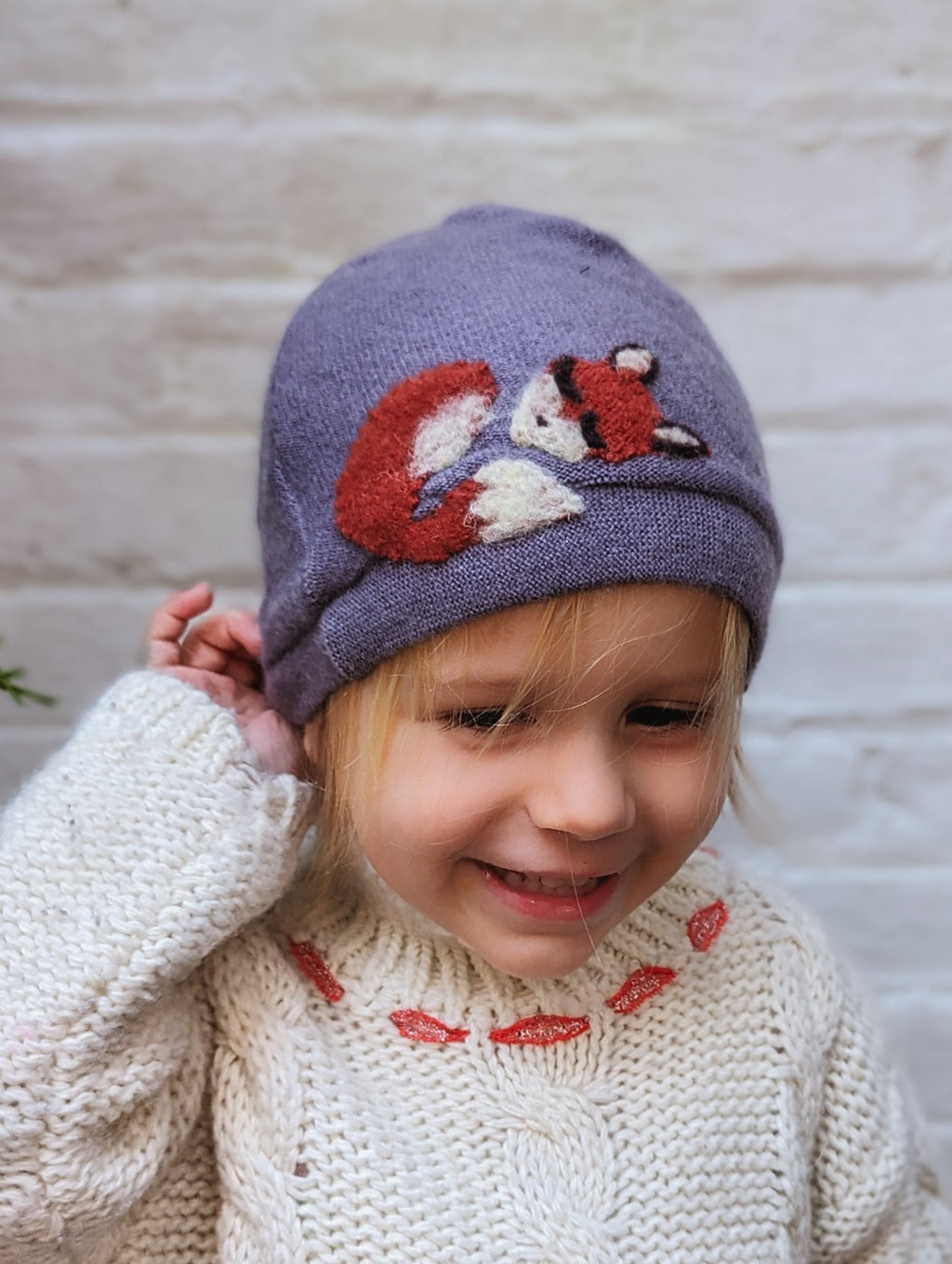 Sleeping Fox Cashmere Hat - Toddler hat La Vie Bien Sleeping Fox Cashmere Hat - Toddler