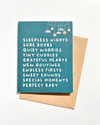 Sleepless Nights Sweet New Mom Card Baby Shower by Five Dot Post