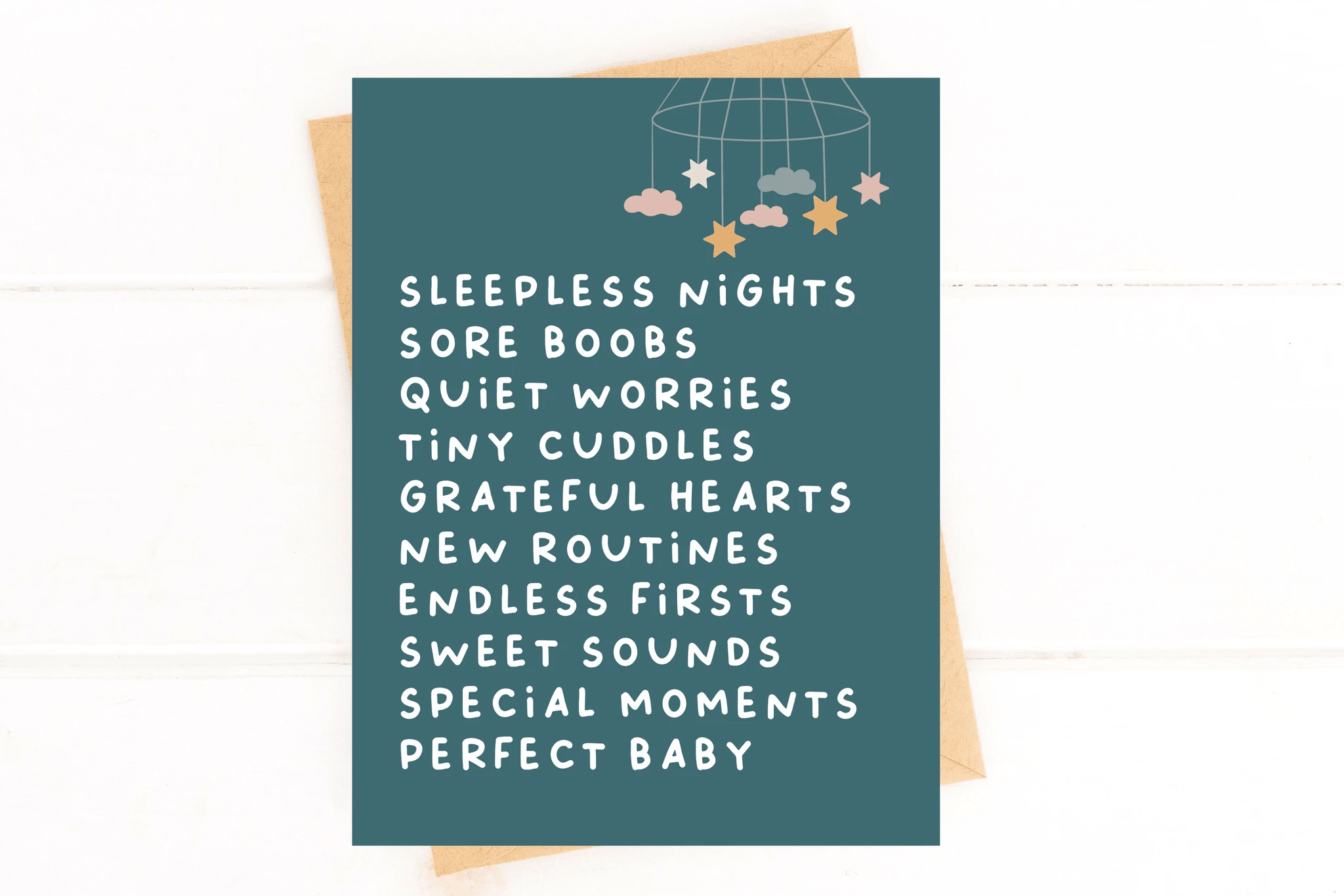 Sleepless Nights Sweet New Mom Card Baby Shower by Five Dot Post