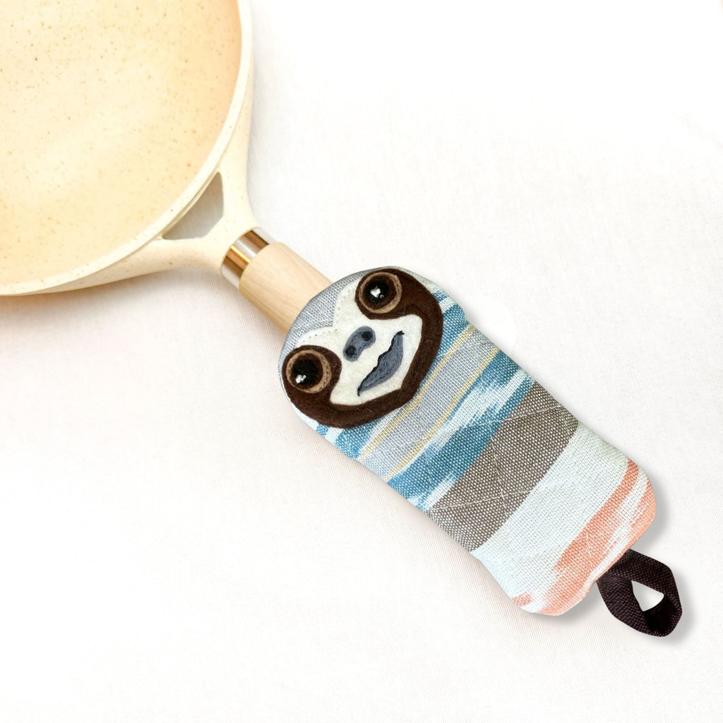 Sloth Skillet Handle Holder Kitchen - Linens La Vie Bien Sloth Skillet Handle Holder