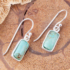 Small Blue Turquoise and Sterling Silver Drop Earrings Earrings La Vie Bien Small Blue Turquoise and Sterling Silver Drop Earrings