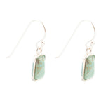 Small Blue Turquoise and Sterling Silver Drop Earrings Earrings La Vie Bien Small Blue Turquoise and Sterling Silver Drop Earrings