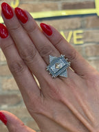 Small Geometric Starburst Ring Silver Ring La Vie Bien Small Geometric Starburst Ring