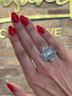Small Geometric Starburst Ring Silver Ring La Vie Bien Small Geometric Starburst Ring