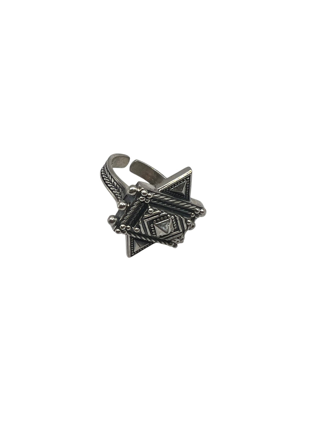 Small Geometric Starburst Ring Silver Ring La Vie Bien Small Geometric Starburst Ring