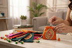 Small Gota Potlis with Gota Ball String to Pack Gifts in Style - 5x7 La Vie Bien Small Gota Potlis with Gota Ball String to Pack Gifts in Style - 5x7