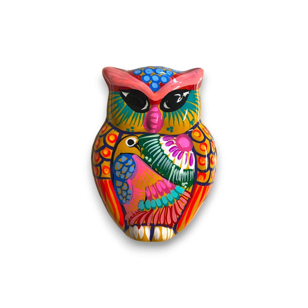 Small Guerrero Owl Wall Decor | Handcrafted Mexican Ceramic Accent Guerrero Wall Art La Vie Bien Small Guerrero Owl Wall Decor | Handcrafted Mexican Ceramic Accent