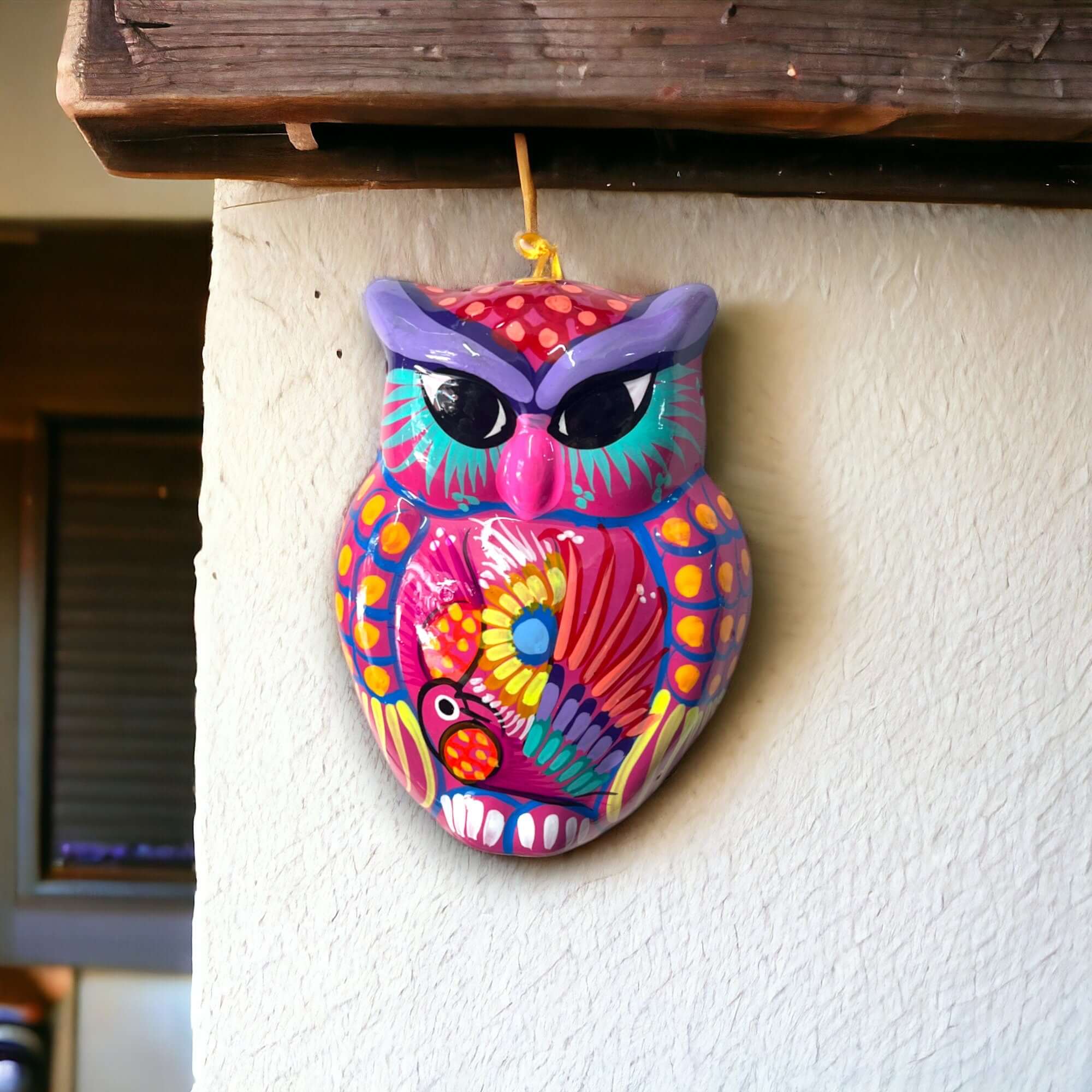 Small Guerrero Owl Wall Decor | Handcrafted Mexican Ceramic Accent Guerrero Wall Art La Vie Bien Small Guerrero Owl Wall Decor | Handcrafted Mexican Ceramic Accent