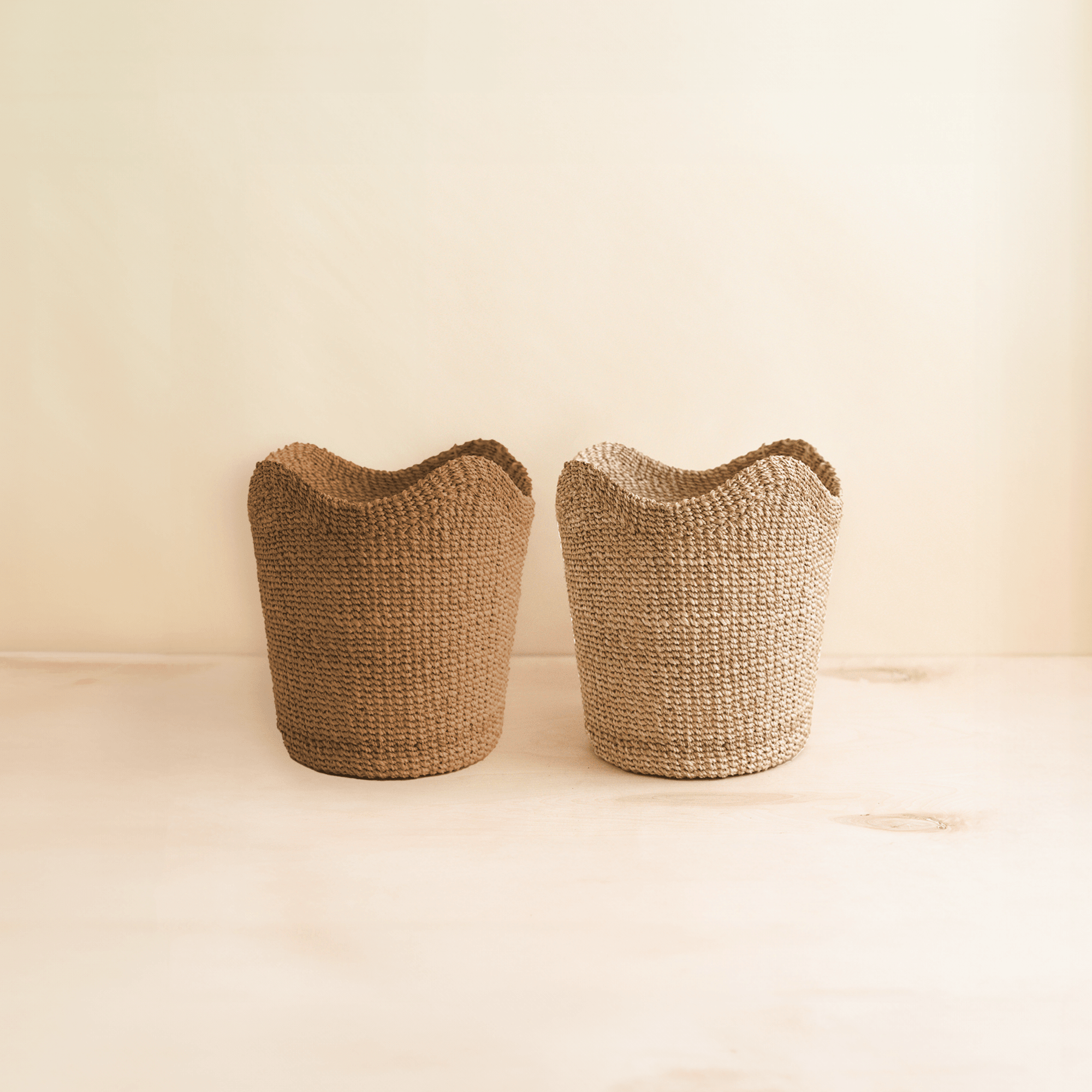 Small Natural Scallop Basket - Abaca Woven Basket | LIKHÂ by LIKHÂ