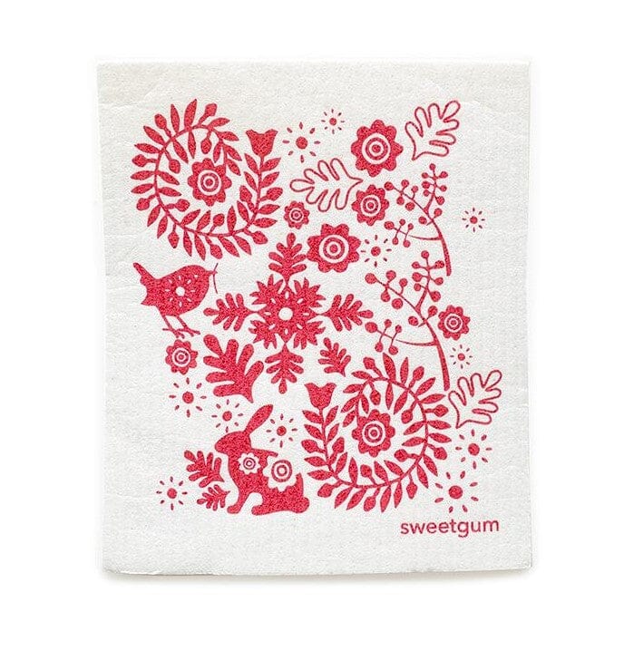 Small Red Bunny Rabbit Swedish Dishcloth Swedish Dishcloths La Vie Bien Small Red Bunny Rabbit Swedish Dishcloth