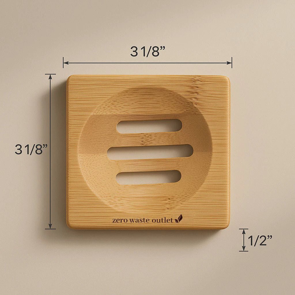 Small Square Bamboo Soap Dish by Zero Waste Outlet
