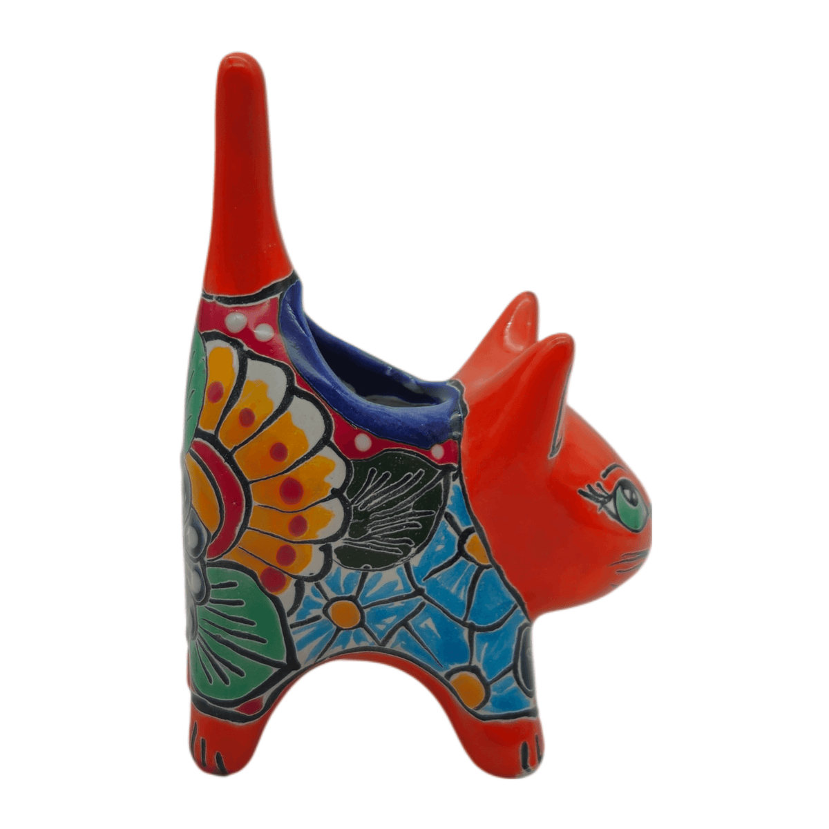 Small Talavera Cat Planter | Colorful Mexican Ceramic Decor Talavera Planter La Vie Bien Small Talavera Cat Planter | Colorful Mexican Ceramic Decor