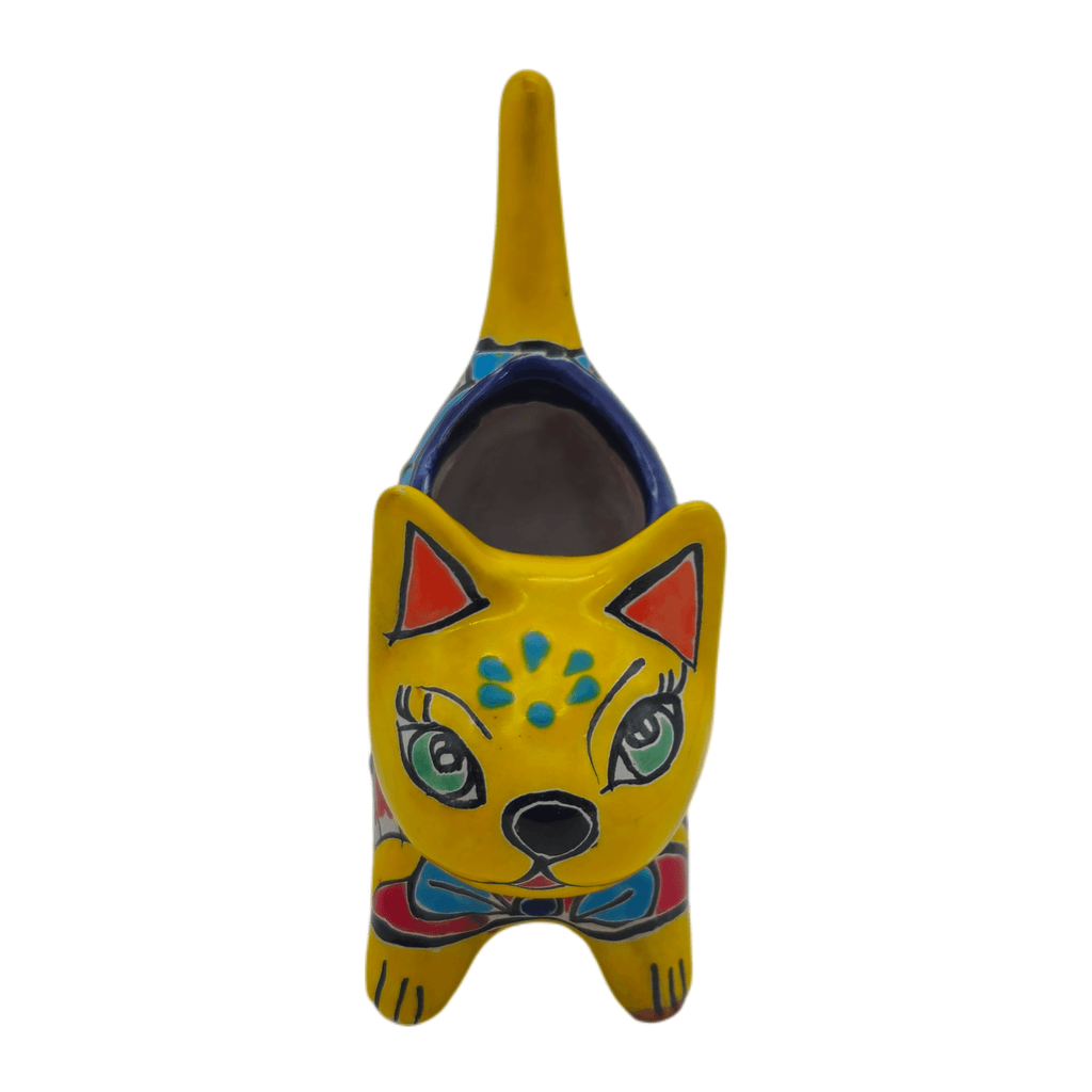 Small Talavera Cat Planter | Colorful Mexican Ceramic Decor Talavera Planter La Vie Bien Small Talavera Cat Planter | Colorful Mexican Ceramic Decor