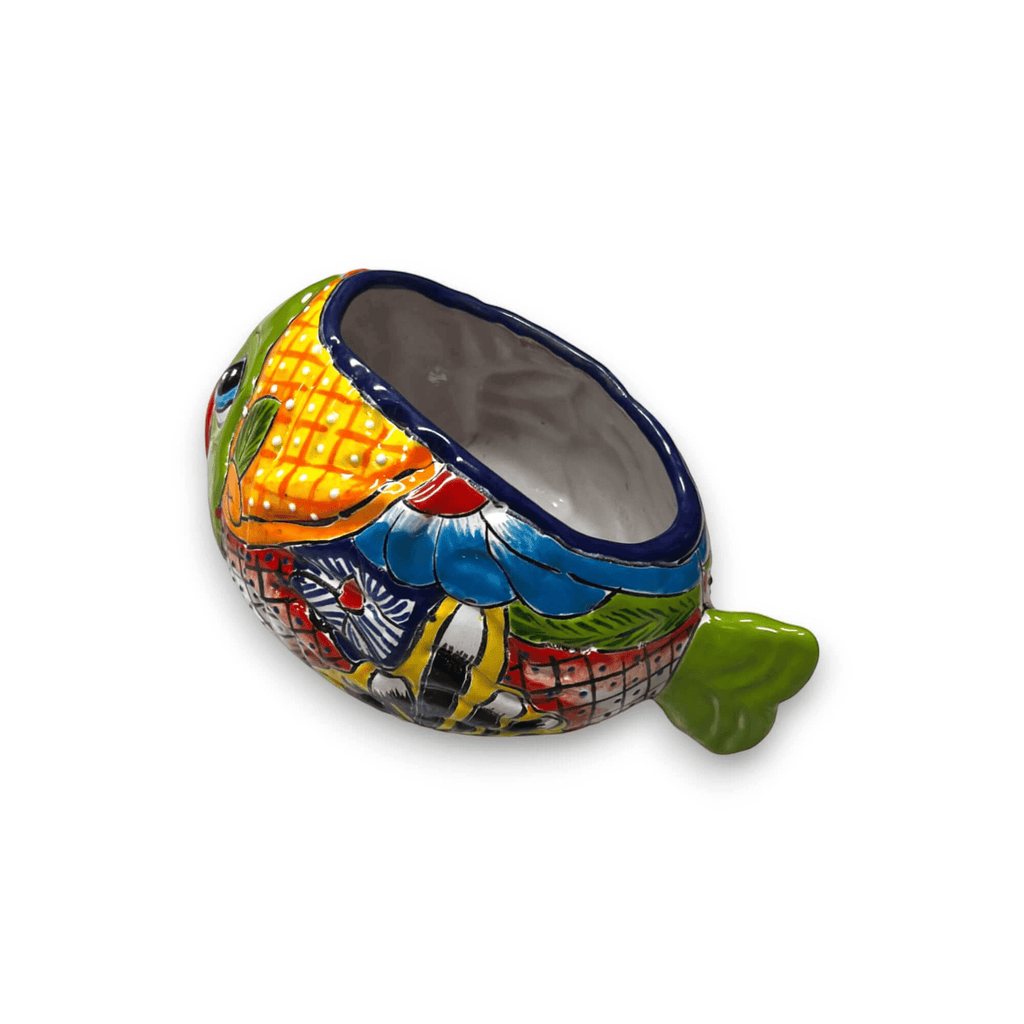 Small Talavera Fish Planter | Colorful Hand-Painted Mexican Statue Pottery Talavera Planter La Vie Bien Small Talavera Fish Planter | Colorful Hand-Painted Mexican Statue Pottery
