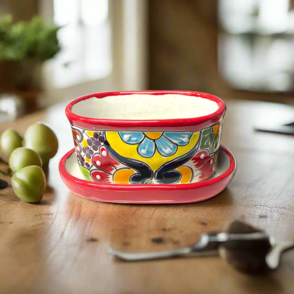 Small Talavera Flower Pot | Colorful Hand - Painted Mexican Planter Talavera Flower Pot La Vie Bien Small Talavera Flower Pot | Colorful Hand - Painted Mexican Planter