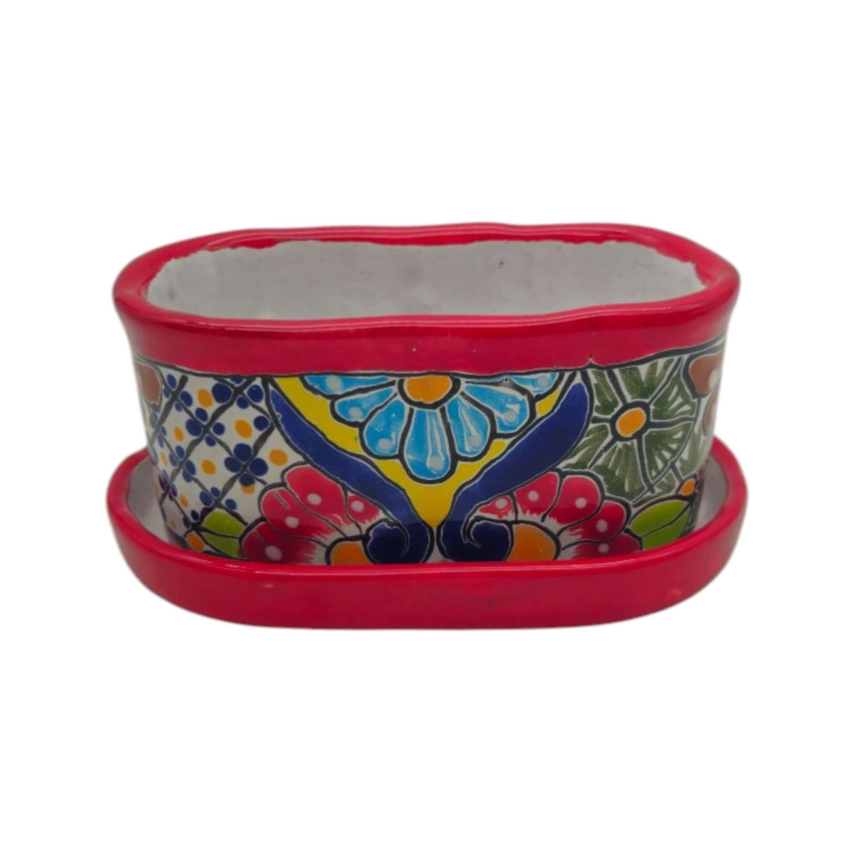 Small Talavera Flower Pot | Colorful Hand-Painted Mexican Planter Talavera Flower Pot La Vie Bien Small Talavera Flower Pot | Colorful Hand-Painted Mexican Planter