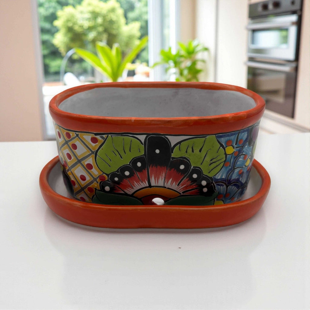 Small Talavera Flower Pot | Colorful Hand-Painted Mexican Planter Talavera Flower Pot La Vie Bien Small Talavera Flower Pot | Colorful Hand-Painted Mexican Planter