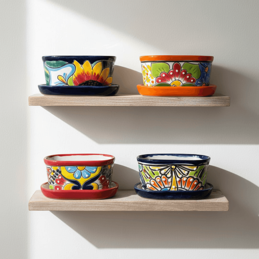 Small Talavera Flower Pot | Colorful Hand-Painted Mexican Planter Talavera Flower Pot La Vie Bien Small Talavera Flower Pot | Colorful Hand-Painted Mexican Planter