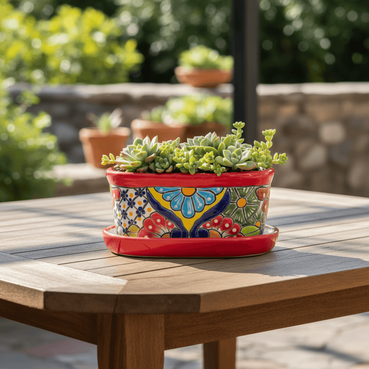 Small Talavera Flower Pot | Colorful Hand-Painted Mexican Planter Talavera Flower Pot La Vie Bien Small Talavera Flower Pot | Colorful Hand-Painted Mexican Planter