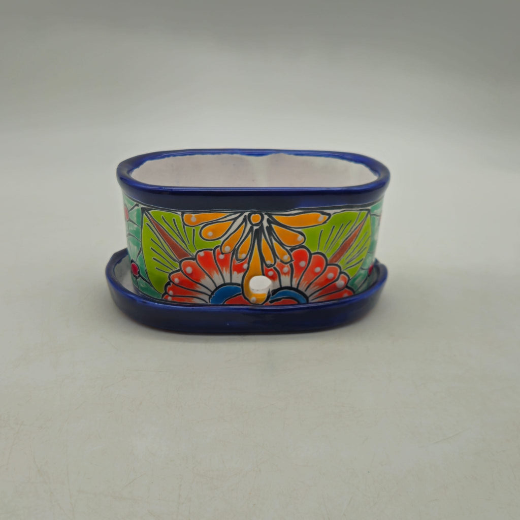 Small Talavera Flower Pot | Colorful Hand-Painted Mexican Planter