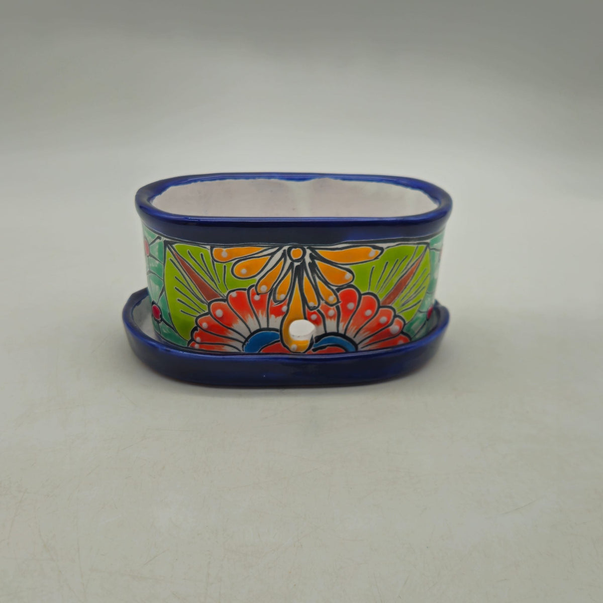Small Talavera Flower Pot | Colorful Hand-Painted Mexican Planter