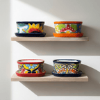 Small Talavera Flower Pot | Colorful Hand-Painted Mexican Planter