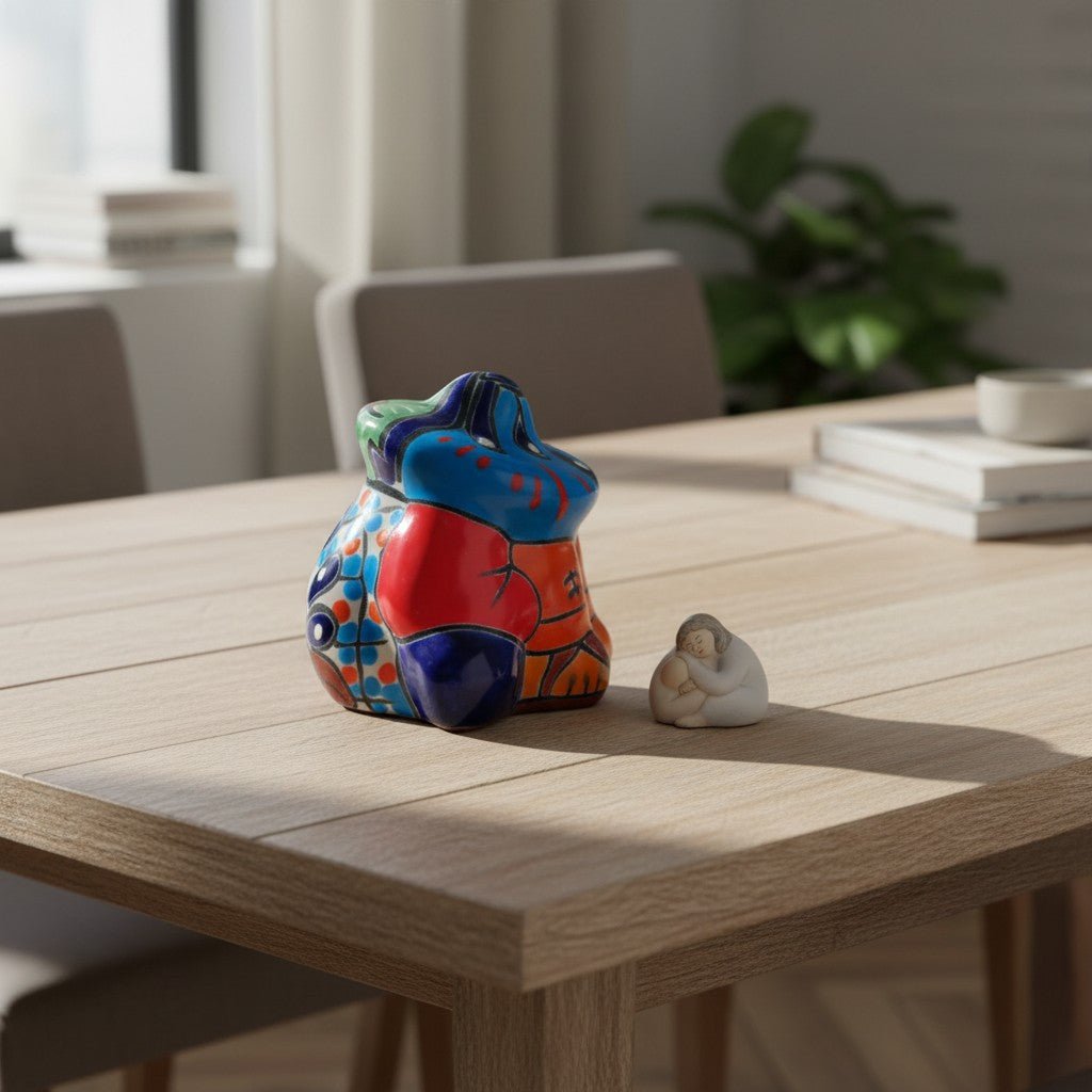 Small Talavera Panchito Figurine | Colorful Mexican Sleeping Man Talavera Statue La Vie Bien Small Talavera Panchito Figurine | Colorful Mexican Sleeping Man
