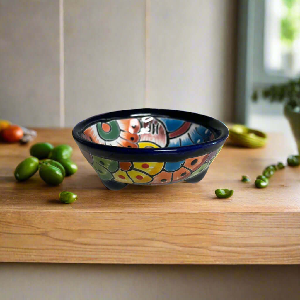 Small Talavera Salsa Bowl | Handmade Mexican Sauce Dish Talavera Salsa Bowl La Vie Bien Small Talavera Salsa Bowl | Handmade Mexican Sauce Dish
