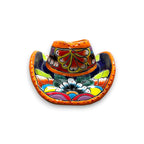 Small Talavera Sombrero Planter | Hand-Painted Cowboy Hat Decor Talavera Planter La Vie Bien Small Talavera Sombrero Planter | Hand-Painted Cowboy Hat Decor