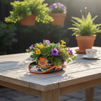 Small Talavera Sombrero Planter | Hand-Painted Cowboy Hat Decor Talavera Planter La Vie Bien Small Talavera Sombrero Planter | Hand-Painted Cowboy Hat Decor