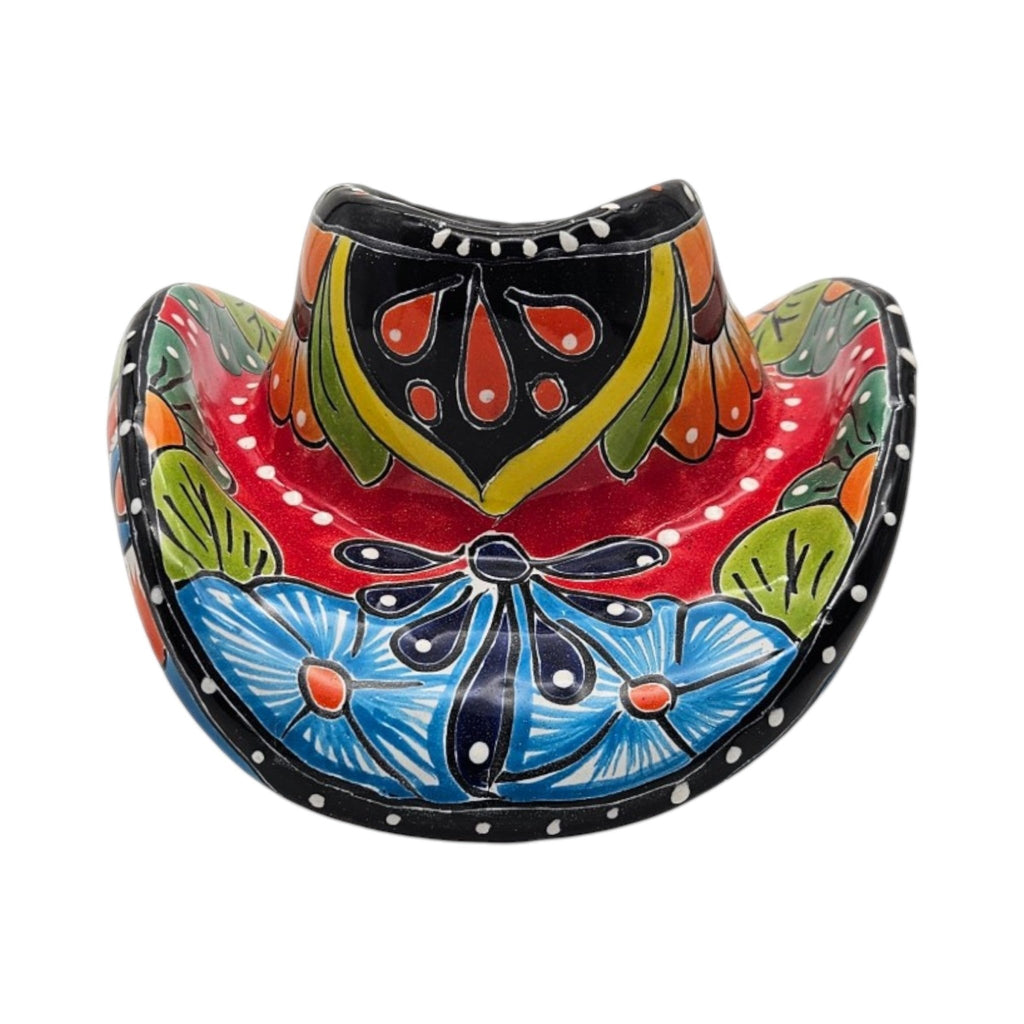Small Talavera Sombrero Planter | Hand-Painted Cowboy Hat Decor Talavera Planter La Vie Bien Small Talavera Sombrero Planter | Hand-Painted Cowboy Hat Decor