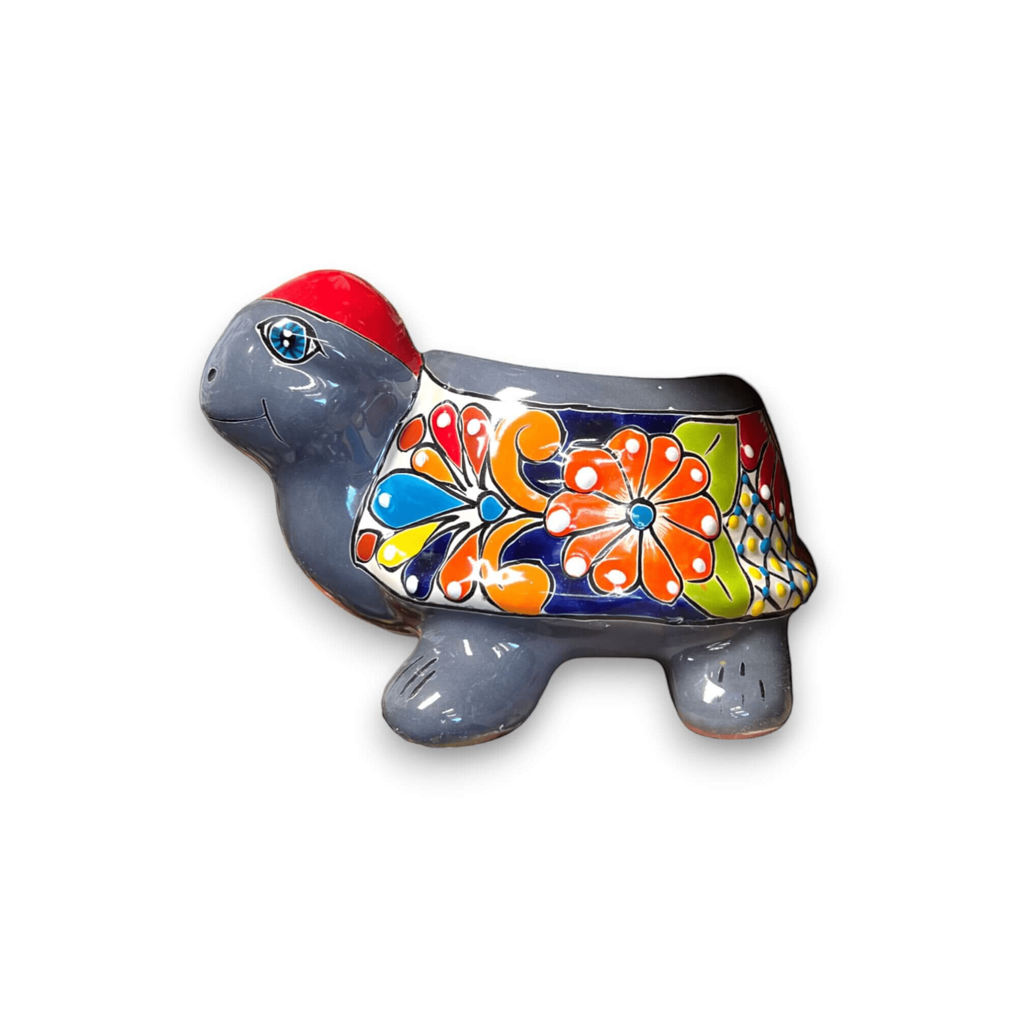 Small Talavera Turtle Planter | Hand - Painted Mexican Pottery Talavera Planter La Vie Bien Small Talavera Turtle Planter | Hand - Painted Mexican Pottery
